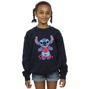 Lilo & Stitch Girls Reading Standing Sweatshirt / Black